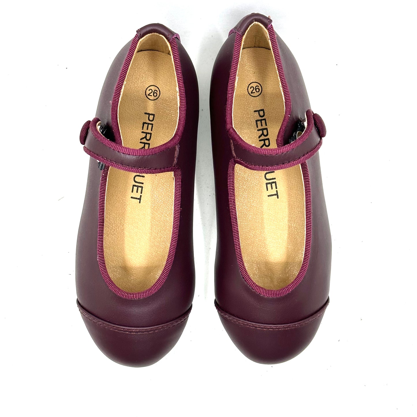 Perroquet Burgundy Leather Cap-Toe Mary Jane