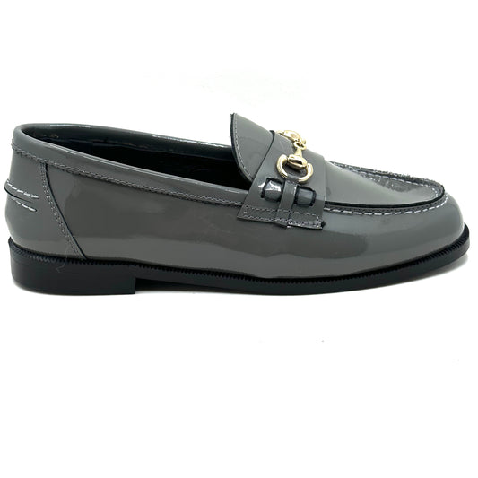 Geppetoes Gray Patent Chunky Loafer