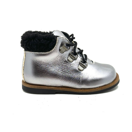 Blublonc Silver Metallic Bootie