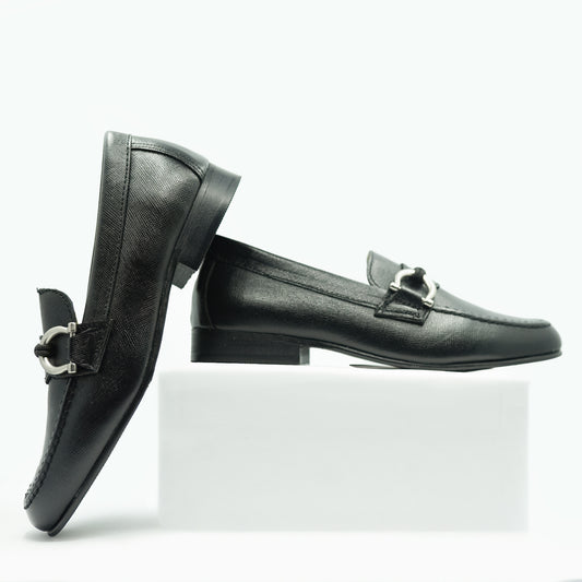 Blublonc Black String Chain Dress Shoe