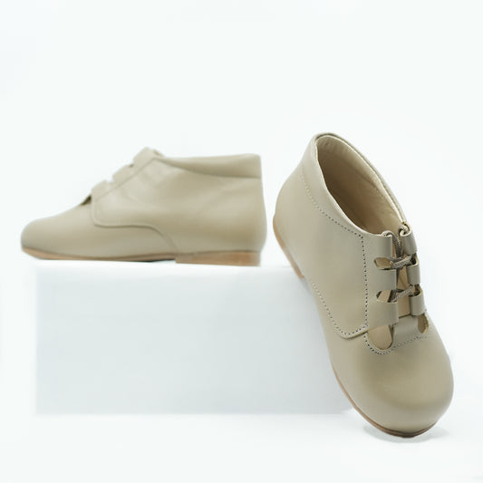 Blublonc Beige Leather Baby Bootie