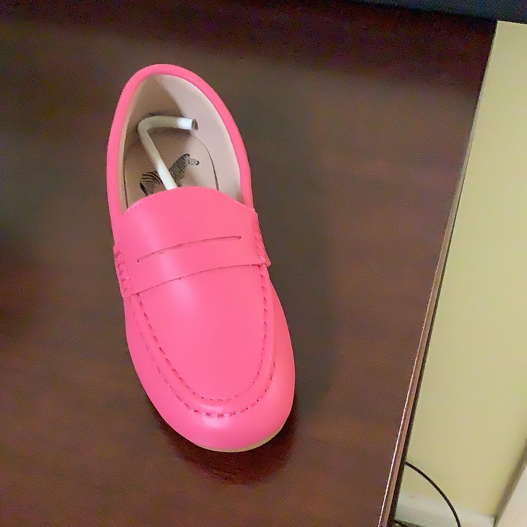 Zebra Leather Penny Loafer Wild Berry
