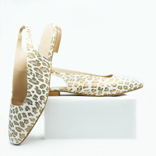 Blublonc Cheetah Slingback Flats