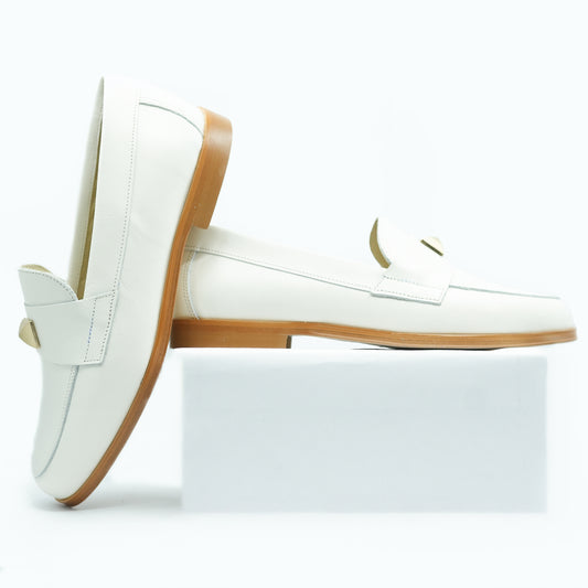 Blublonc White Classic Stud Loafer